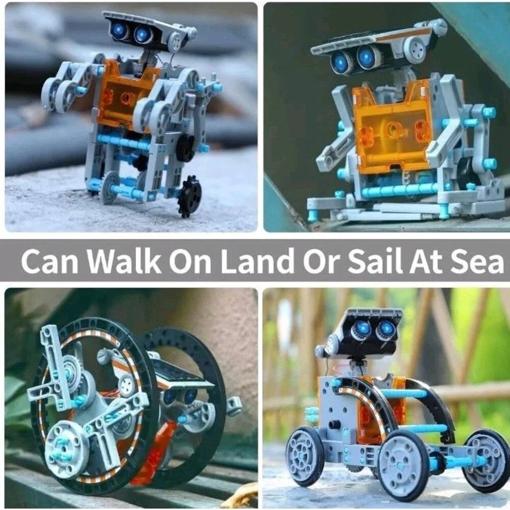 NEW-Science STEM Solar Powered Robot Kit 12-in-1 Science Toys for Kids Age 8+